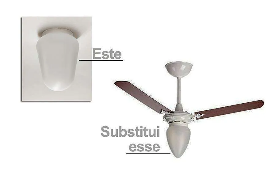 Globo Master Fechado Plástico Ventilador de Teto Boca com 10cm de Diâmetro Universal Branco Fosco - Imagem 4