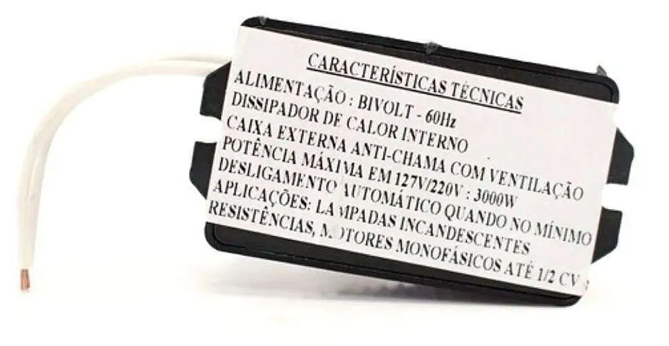 Controlador Dimmer 3000w Rotativo 127v ou 220v Com Dissipador de Calor Interno - Imagem 3