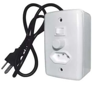 Chave Com Luz Tomada Rabicho Caixa Externa 110v/220v Controle de Velocidade Para Liquidificador e Dimerizáveis 1000W