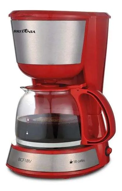 Jarra de Vidro Para Cafeteira Britânia Inox Plus BCF18IV Vermelha Original 2 Jarra de Vidro Para Cafeteira Britânia Inox Plus BCF18IV Vermelha Original - Imagem 2