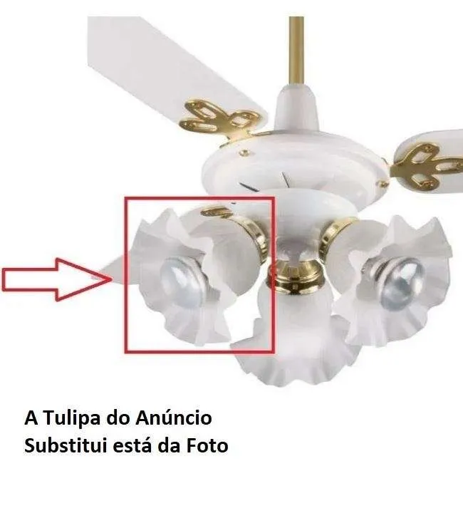 Tulipa Plástica Lisa para Lustre e Ventilador de Teto Universal 5 Tulipa Plástica Lisa para Lustre e Ventilador de Teto Universal - Imagem 5