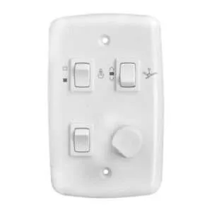 Chave Dimmer Bivolt 400W p/ Ventilador e Exaustor 2 Lâmpadas Branco
