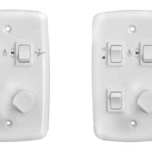 Chave Dimmer c/ 2 Lâmpadas / Ventilador e Exaustor C/ Controle Rotativo Bivolt 400w Universal Branco - Kit com 2 Unid.