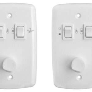 Kit Com 2 Chaves Bivolt C/ 1 Lâmpada / Ventilador e Exaustor com Controle de Velocidade Rotativo 400w Branco