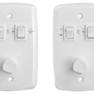 Kit Com 2 Chaves Bivolt C/ 1 Lâmpada / Ventilador e Exaustor com Controle de Velocidade Rotativo 400w Branco