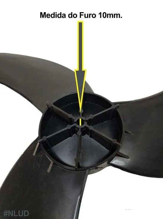 Hélice compatível para Ventilador Loren Sid Tufão - Preto 60cm - Furo p/ Eixo de 10mm. - Imagem 2