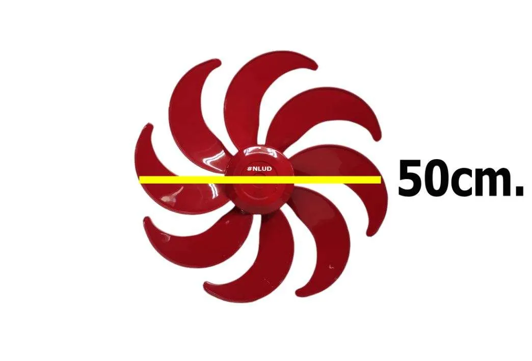 Hélice compatível para Ventilador Mondial Premium / Polishop 50cm 8 Pás vermelha - Imagem 2