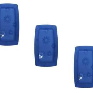 Bandeja / Travessa retangular antiderrapante plástico azul - Kit c/ 3 unidades