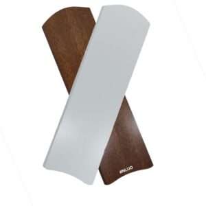 Hélice Pá Ventilador de Teto em Madeira MDF - Sem Furo - Dupla Face - Branco e Mogno - Kit com 3 Unidades