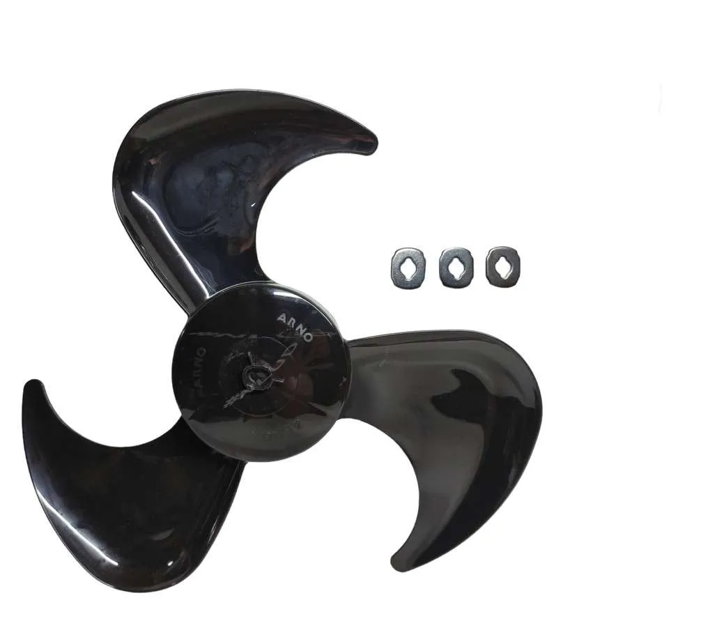 Hélice Circulador Arno CC91 CC95 - 40cm preta c 3 Arruelas de Ferro Original