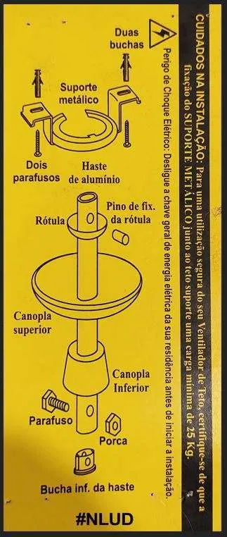 Kit Instalação Fácil Ventilador de Teto Haste 20cm com Acessórios Preto 4 Kit Instalação Fácil Ventilador de Teto Haste 20cm com Acessórios Preto - Imagem 4