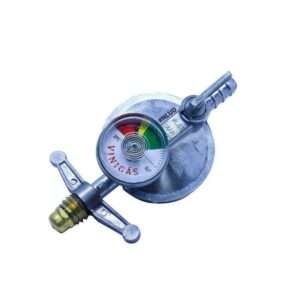 Regulador de Gás com Registro e Indicador de Pressão 1kg/h Vinigás p/ Fogão / Forno