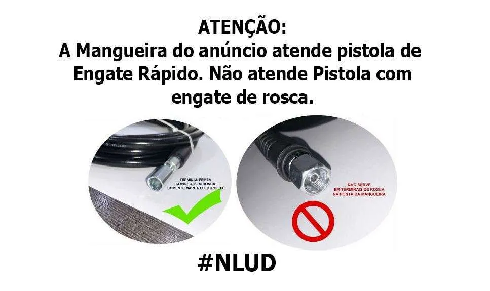 Mangueira Original Electrolux p/ Lavadora de Alta Pressão Engate Rápido UWS10 / UPR11 / UWS31 / EAS20 / EWS30 e 31 - Imagem 2