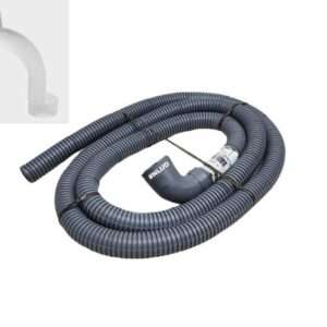 Mangueira de Saída de água p/ Máquina de Lavar Tradicional Bocal Curvo de 28mm. - 1,85mts. c/ Suporte