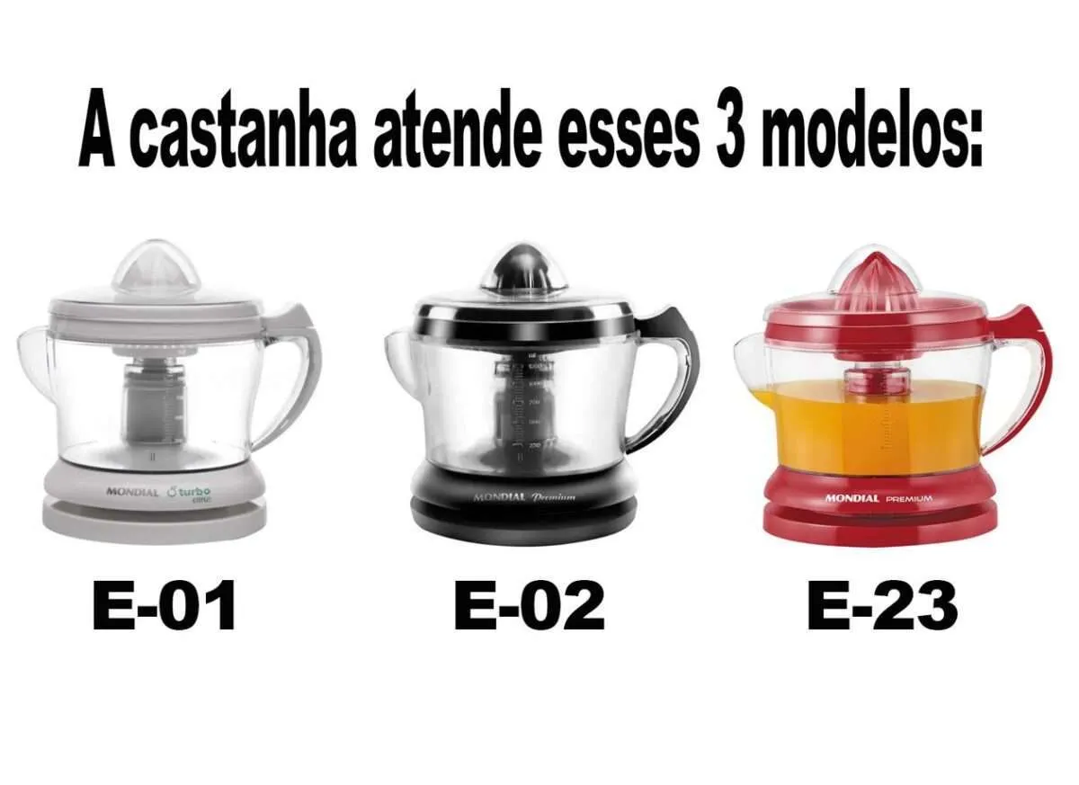 Cone Castanha Espremedor Mondial Turbo Citrus E01 Premium E02 E23 Maior Preta - Imagem 3