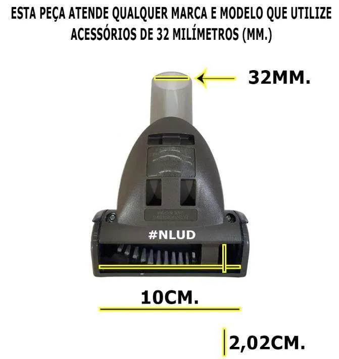 Bocal Mini Turbo Menalux TNM01 p/ Aspirador de Pó - Atende qualquer Marca e Modelo com Bocal de 32mm. - Imagem 2