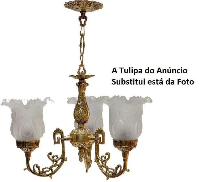 Kit c 03 Un. Tulipa Plástica Moderna Pata de Vaca Lustre e Ventilador de Teto Universal 7 Kit c 03 Un. Tulipa Plástica Moderna Pata de Vaca Lustre e Ventilador de Teto Universal - Imagem 7