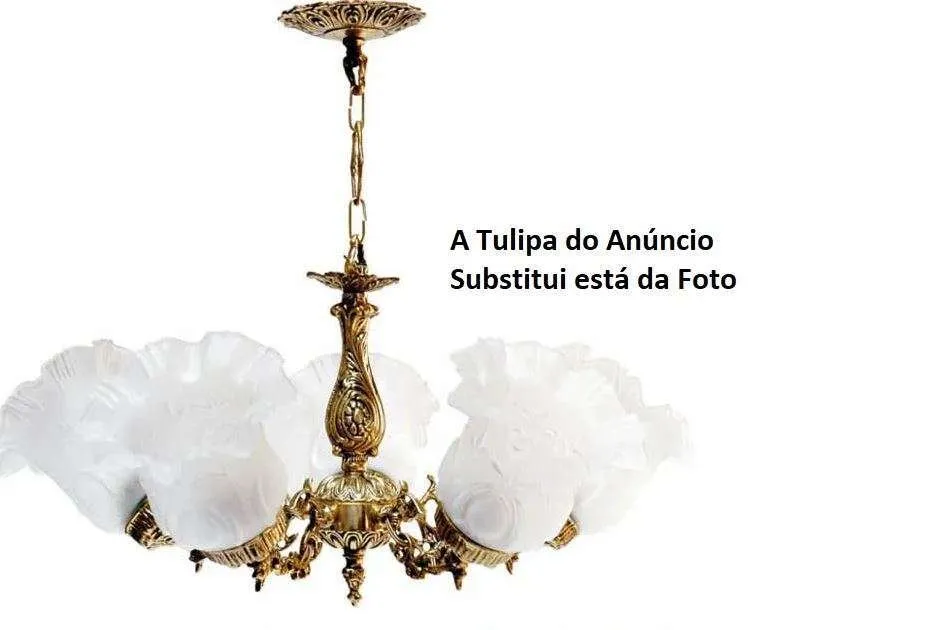 Kit c 03 Un. Tulipa Plástica Moderna Pata de Vaca Lustre e Ventilador de Teto Universal 8 Kit c 03 Un. Tulipa Plástica Moderna Pata de Vaca Lustre e Ventilador de Teto Universal - Imagem 8