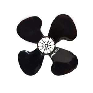 Hélice compatível p/ Ventilador Dômina 4 pás - Furo do eixo 13mm. Preta