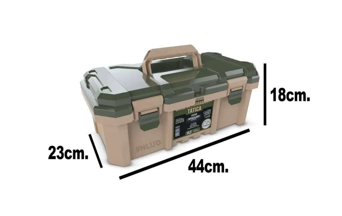 Caixa de Ferramentas Maleta Tática Fecho Articulado Grande Camper - Imagem 2