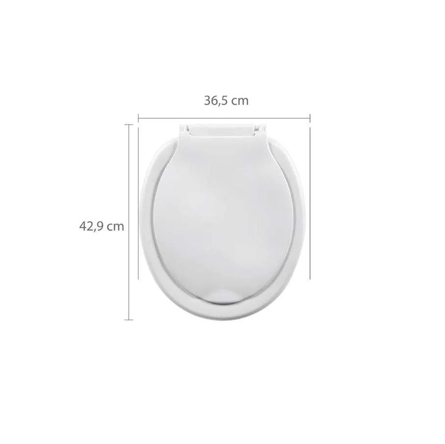 Assento p/ Vaso Sanitário Oval Plus Astra Branco Decorado 2 Assento p/ Vaso Sanitário Oval Plus Astra Branco Decorado - Imagem 2