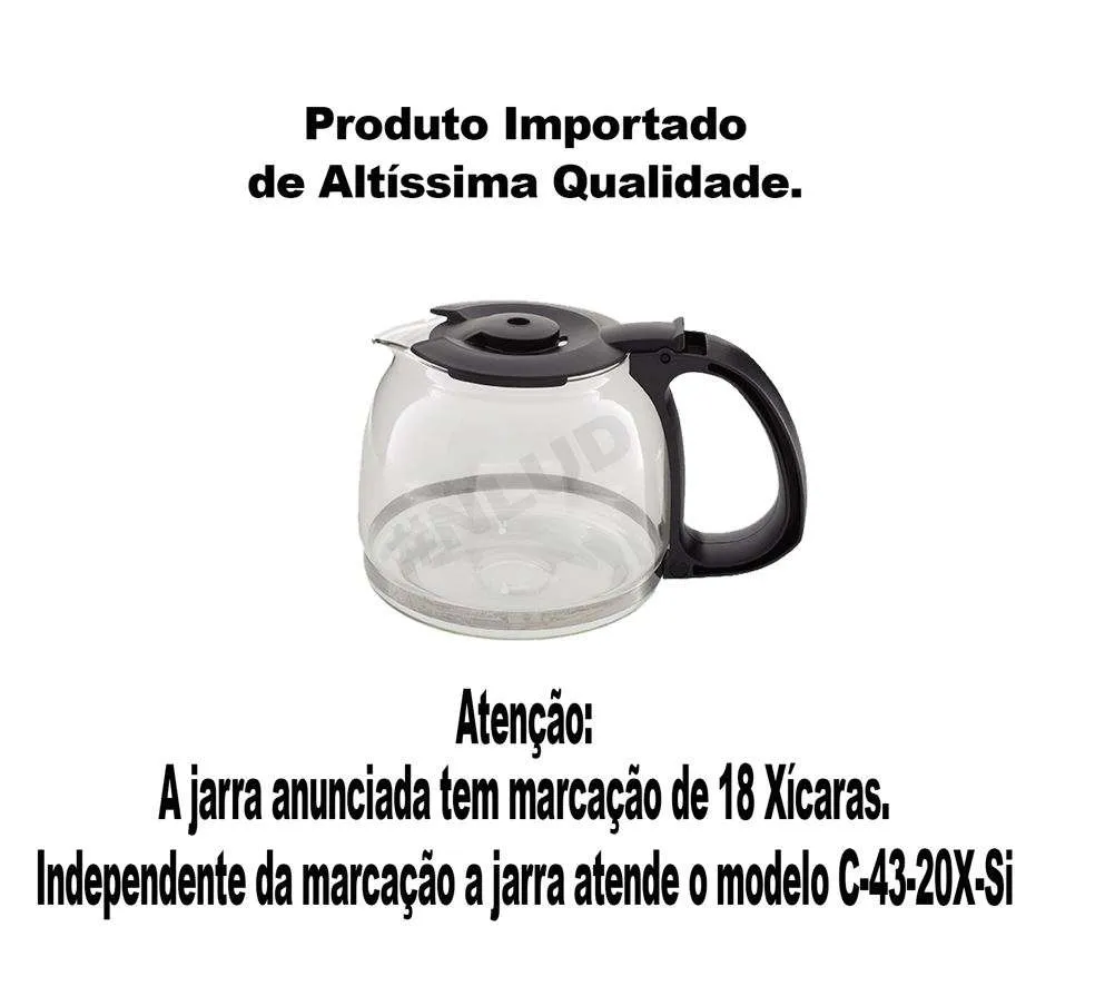Jarra p/ Cafeteira Mondial Dolce Arome 20 Xícaras - C-43-20X-SI Preta