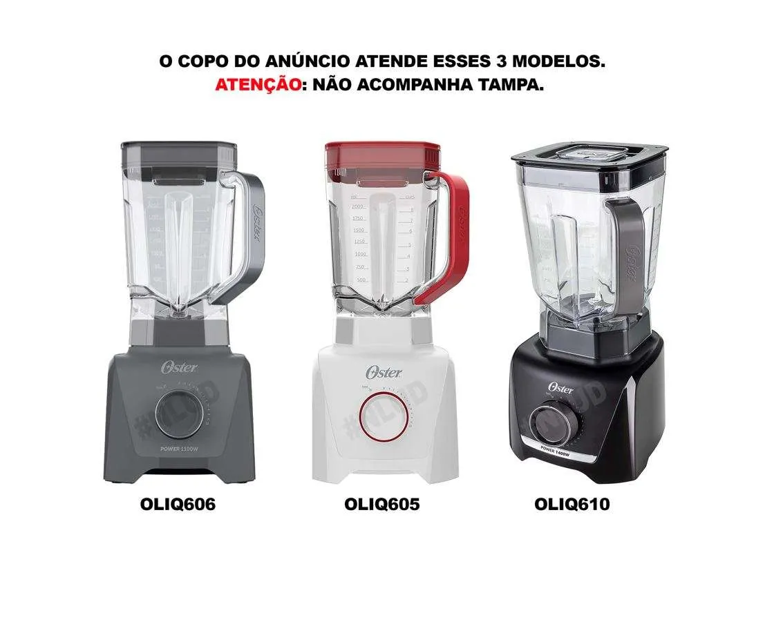 Copo Sem Tampa Liquidificador Oster Full Oliq605 Oliq606 Oliq610 Original 8 Copo Sem Tampa Liquidificador Oster Full Oliq605 Oliq606 Oliq610 Original - Imagem 8