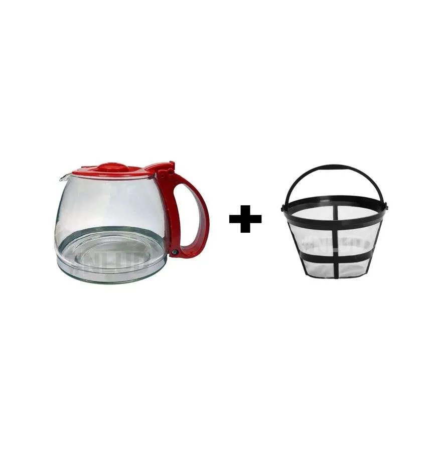 Jarra e Filtro Cafeteira Mondial Dolce Arome 18 Xícaras C35 Vermelha