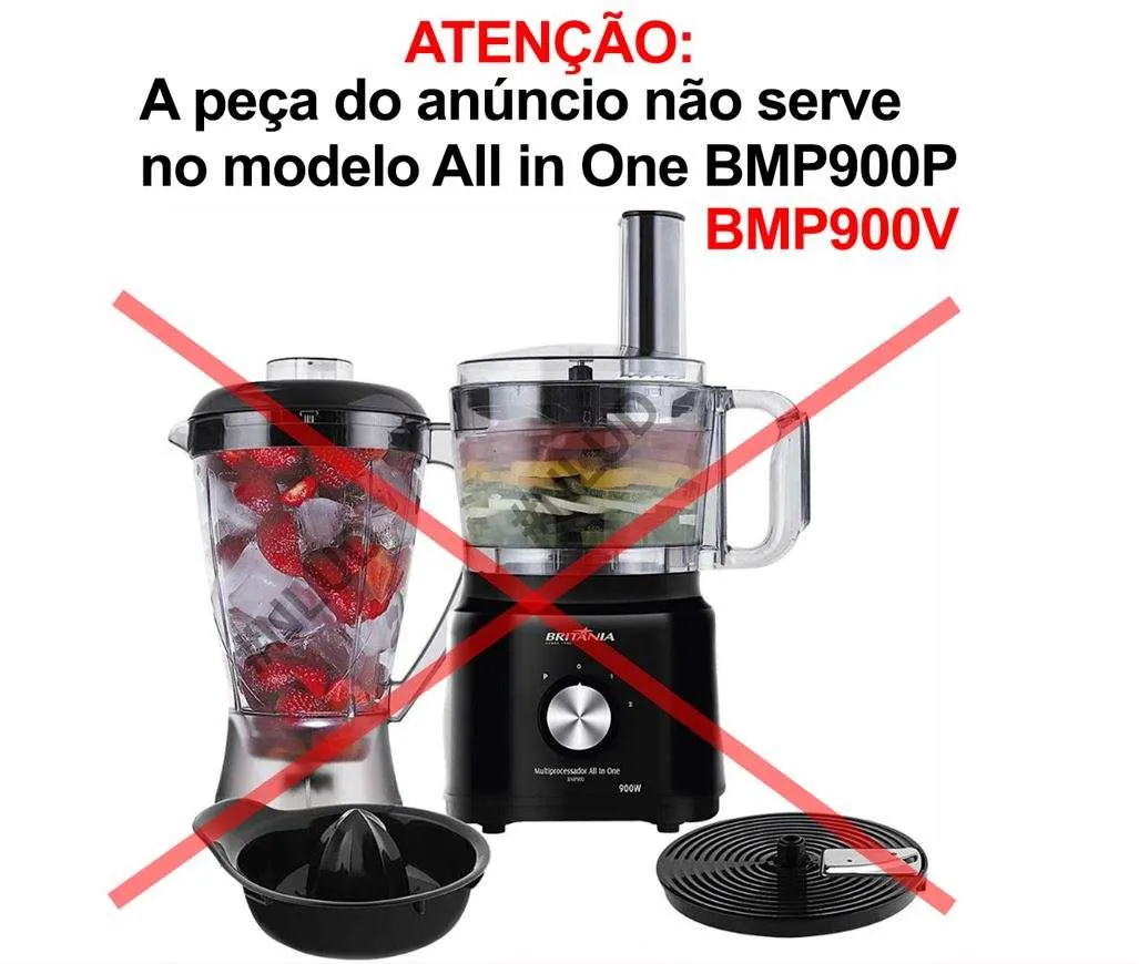 Jarra com Tampa Original Mini Processador Britânia BMP900P BMP900V Turbo