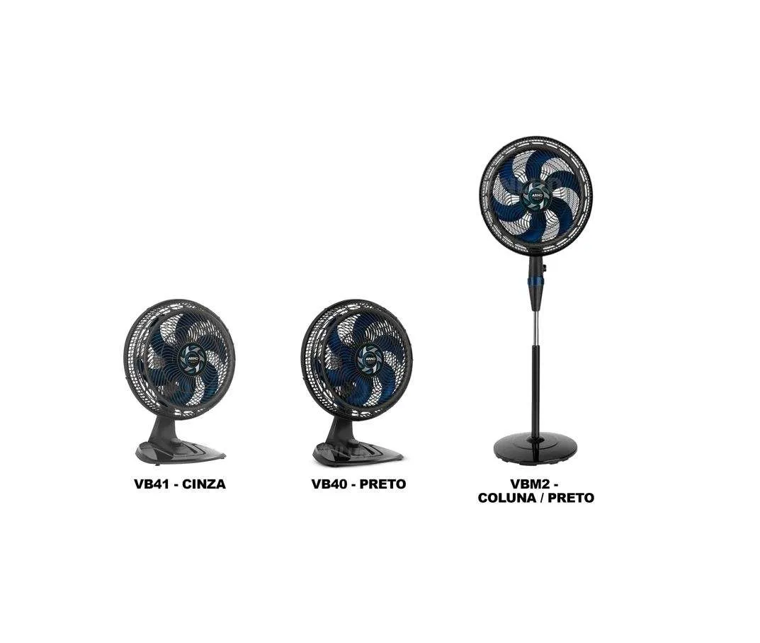 Hélice Compatível Ventilador Arno Xtreme Force Breeze VB40 VB41 VBM2 VE7C VE70 40cm Pt - Imagem 3