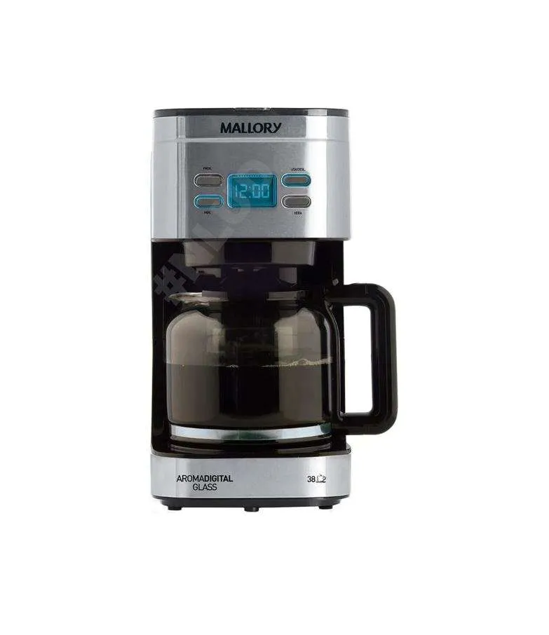 Jarra Cafeteira Mallory Aroma Digital Glass 38 Xícaras Preta Original 3 Jarra Cafeteira Mallory Aroma Digital Glass 38 Xícaras Preta Original - Imagem 3