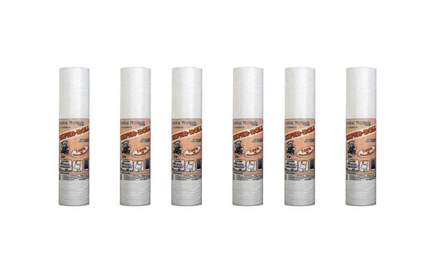 Kit c/ 6 Bobina Saco Plástico Picotada - Fundo Reto 40x60 Rolo C/400 Sacos - Para Alimentos / Padaria / Horti Fruti