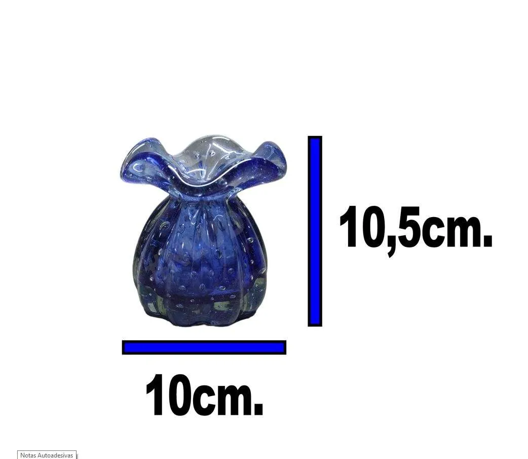Vaso Decorativo Murano Trouxinha Pequena Azul Marinho - Imagem 2