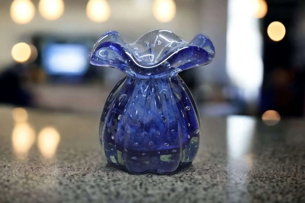 Vaso Decorativo Murano Trouxinha Pequena Azul Marinho - Imagem 3