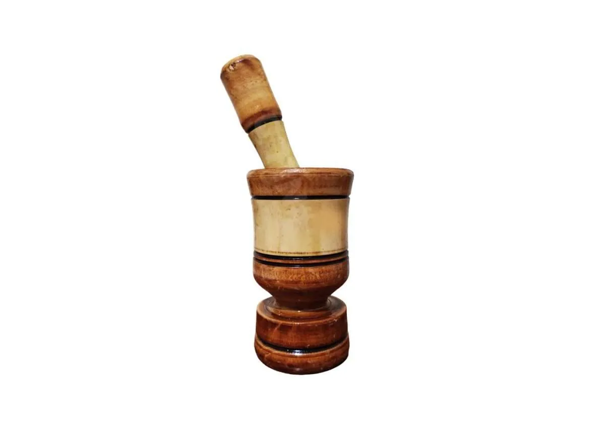 Pilão Socador Amassador Madeira Artesanal Envernizado