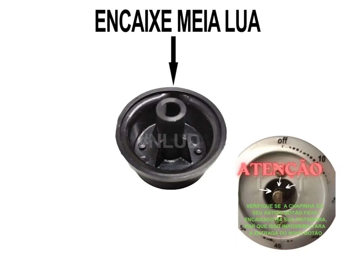 Botão Knob Timer Temperatura compatível Air fryer Mondial AFN Polishop AFPS Fun Kitchen AFF Pt. - Imagem 2