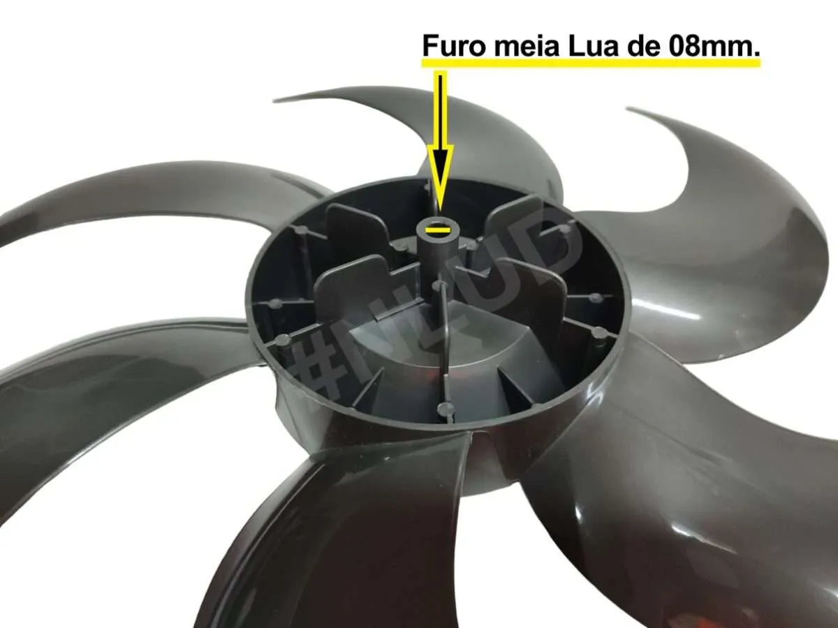 Hélice compatível Ventilador Britânia BVT410G Turbo / BVT410P Turbo - Philco PVT400G Turbo 40cm 6 pás - Imagem 2