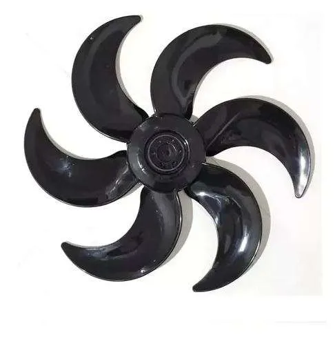 Hélice compatível Ventilador Ventisol Stell Turbo 6 pás Eixo Redondo 08mm Preta