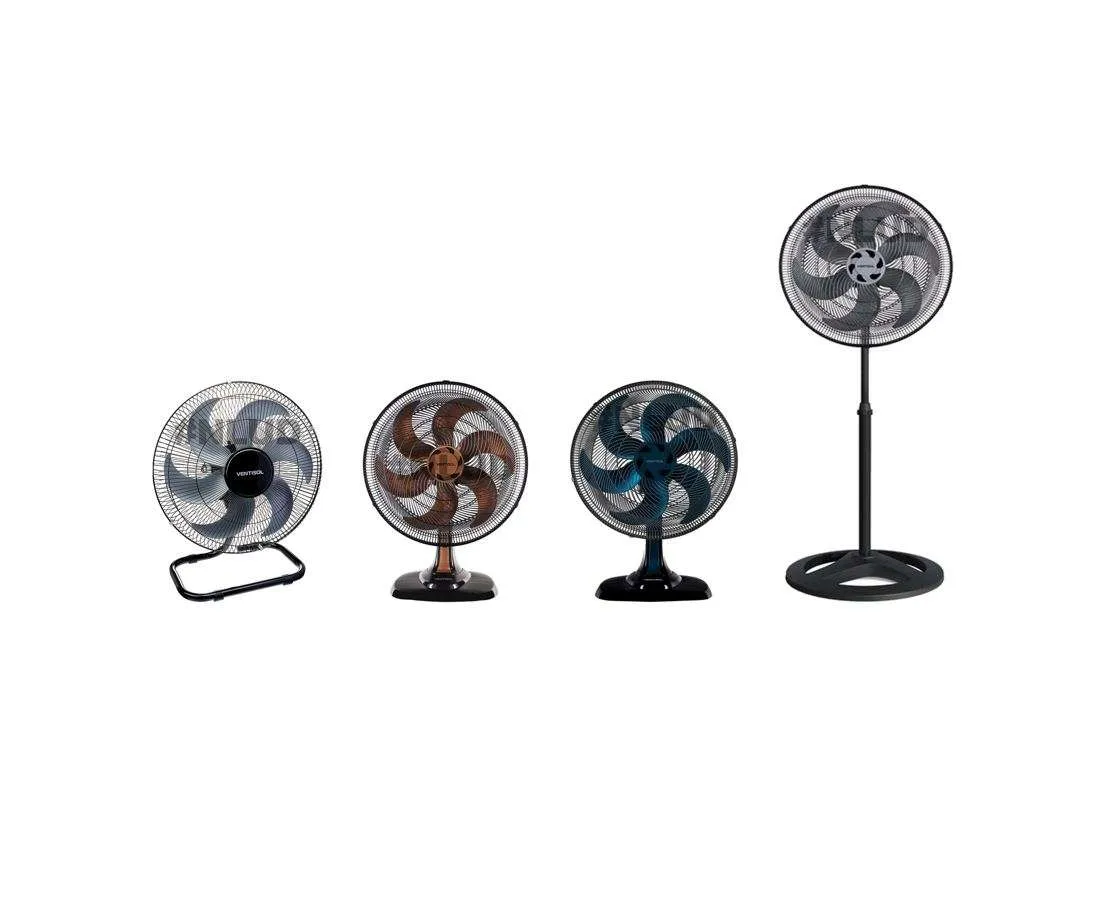 Hélice compatível Ventilador Ventisol Stell Turbo 6 pás Eixo Redondo 08mm Preta - Imagem 3