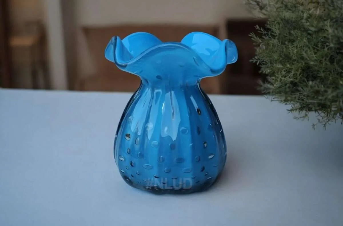 Vaso Decorativo Murano Trouxinha Media Azul Bebê 4 Vaso Decorativo Murano Trouxinha Media Azul Bebê - Imagem 4