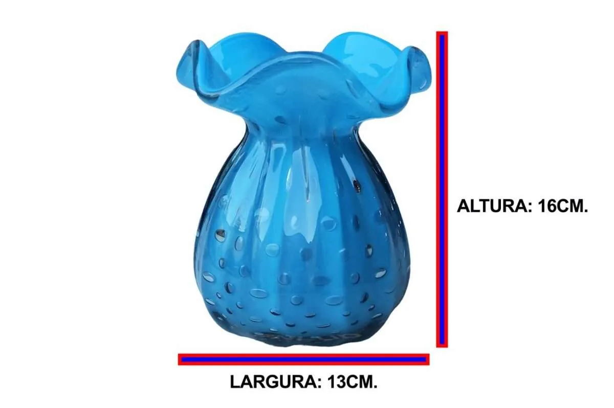 Vaso Decorativo Murano Trouxinha Media Azul Bebê 3 Vaso Decorativo Murano Trouxinha Media Azul Bebê - Imagem 3