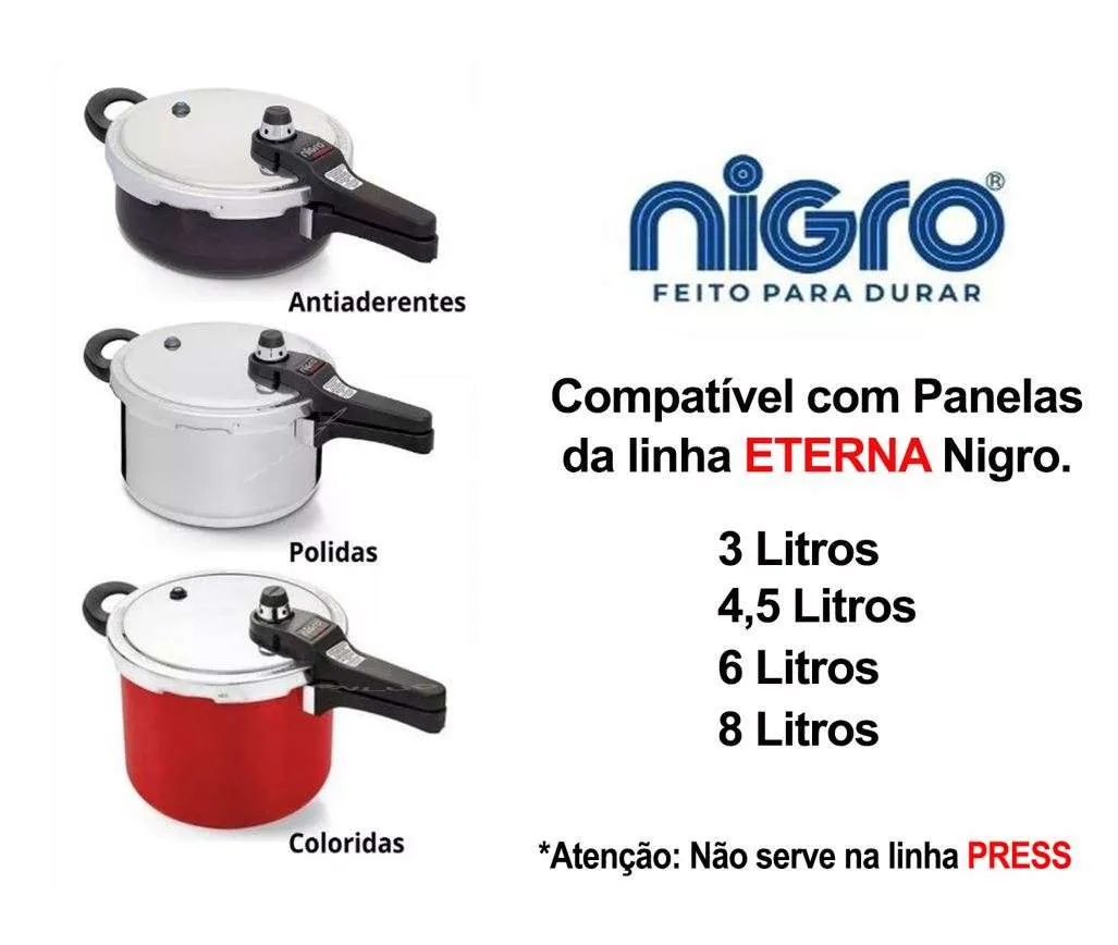 Cabo inferior original panela de pressão Eterna Nigro 3Lts.  4,5Lts.  6Lts.  8Lts. - Imagem 3