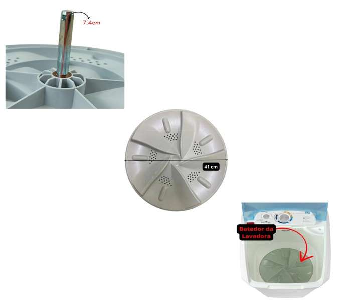 Agitador Batedor Original e Kit do Cubo Superior Lavadora Britânia 10Kg 12kg BLR10B BLR10P BLR11VD BLR110B BLRS12 BEL12 6 Agitador Batedor Original e Kit do Cubo Superior Lavadora Britânia 10Kg 12kg BLR10B BLR10P BLR11VD BLR110B BLRS12 BEL12 - Imagem 6