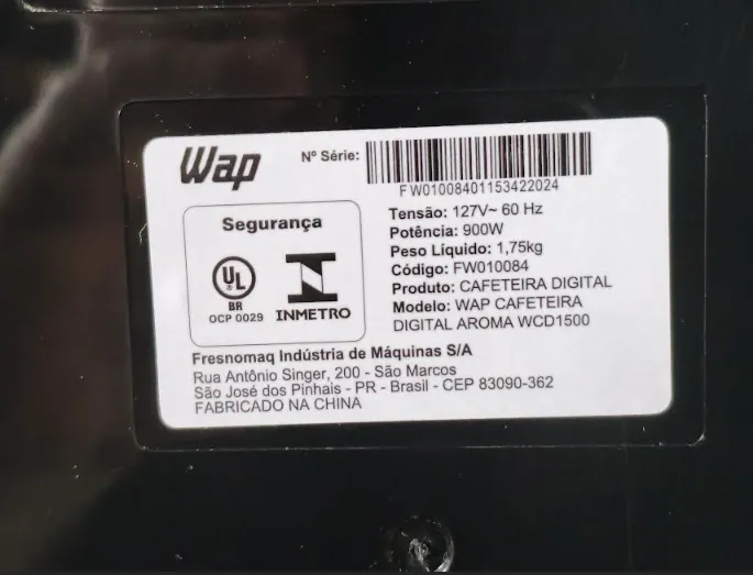 Jarra Importada Cafeteira WAP Prosdócimo Digital Aroma WCD1500 Preta 4 Jarra Importada Cafeteira WAP Prosdócimo Digital Aroma WCD1500 Preta - Imagem 4