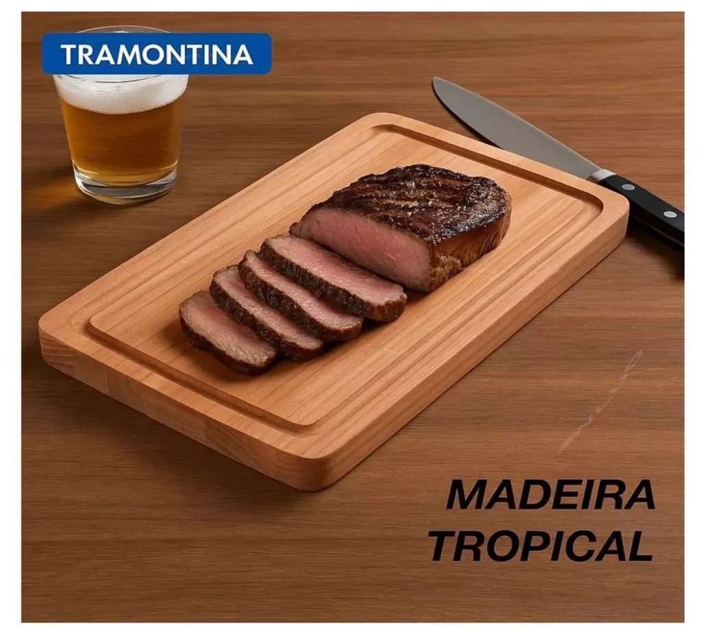 Tábua De Corte Tramontina Madeira Ecotábuas Retangular 34x19 2 Tábua De Corte Tramontina Madeira Ecotábuas Retangular 34x19 - Imagem 2