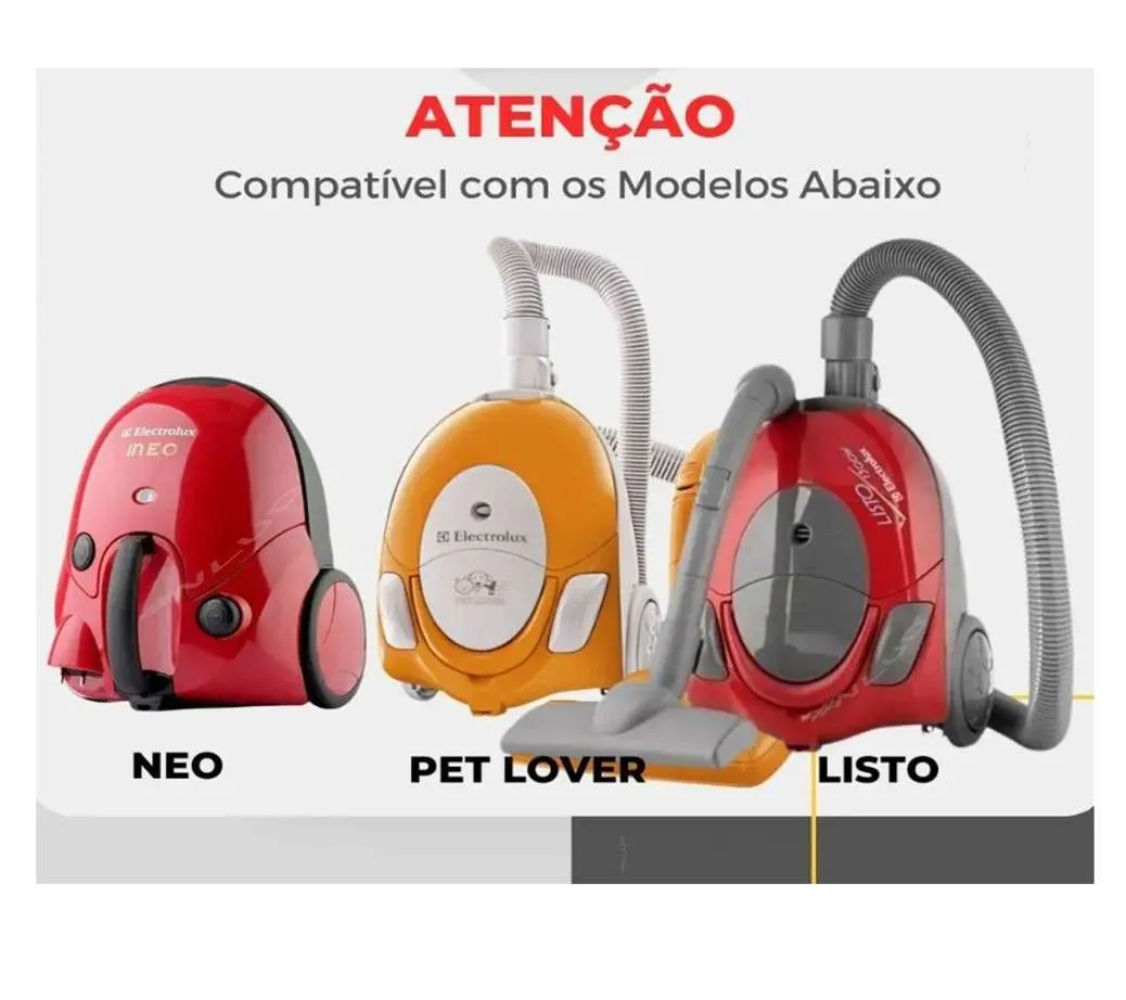 Mangueira compatível Aspirador de Pó Electrolux Neo Listo Pet Lover e Saco Descartável 3un. 6 Mangueira compatível Aspirador de Pó Electrolux Neo Listo Pet Lover e Saco Descartável 3un. - Imagem 6