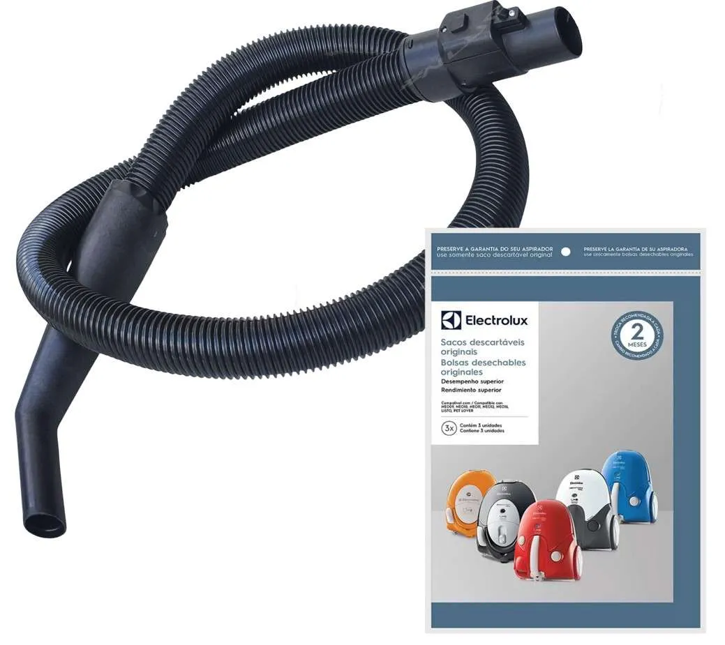 Mangueira compatível Aspirador de Pó Electrolux Neo Listo Pet Lover e Saco Descartável 3un. 1 Mangueira compatível Aspirador de Pó Electrolux Neo Listo Pet Lover e Saco Descartável 3un.