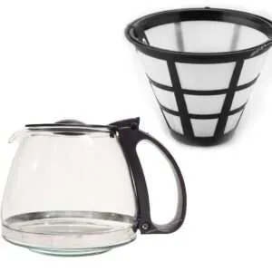 Jarra compatível e Filtro Reutilizável Cafeteira Britânia BCF20A Preta